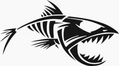 Piranha Sticker Free Vector