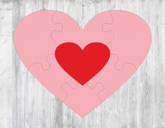 Laser Cut Heart Puzzle Template Free Vector