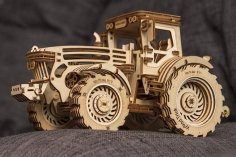 Laser Cut Wooden Tractor Model Free Vector