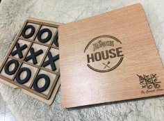 Laser Cut Tic-Tac-Toe Game Free Vector