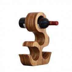 Rack de vinho de madeira criativa de gato cortado a laser