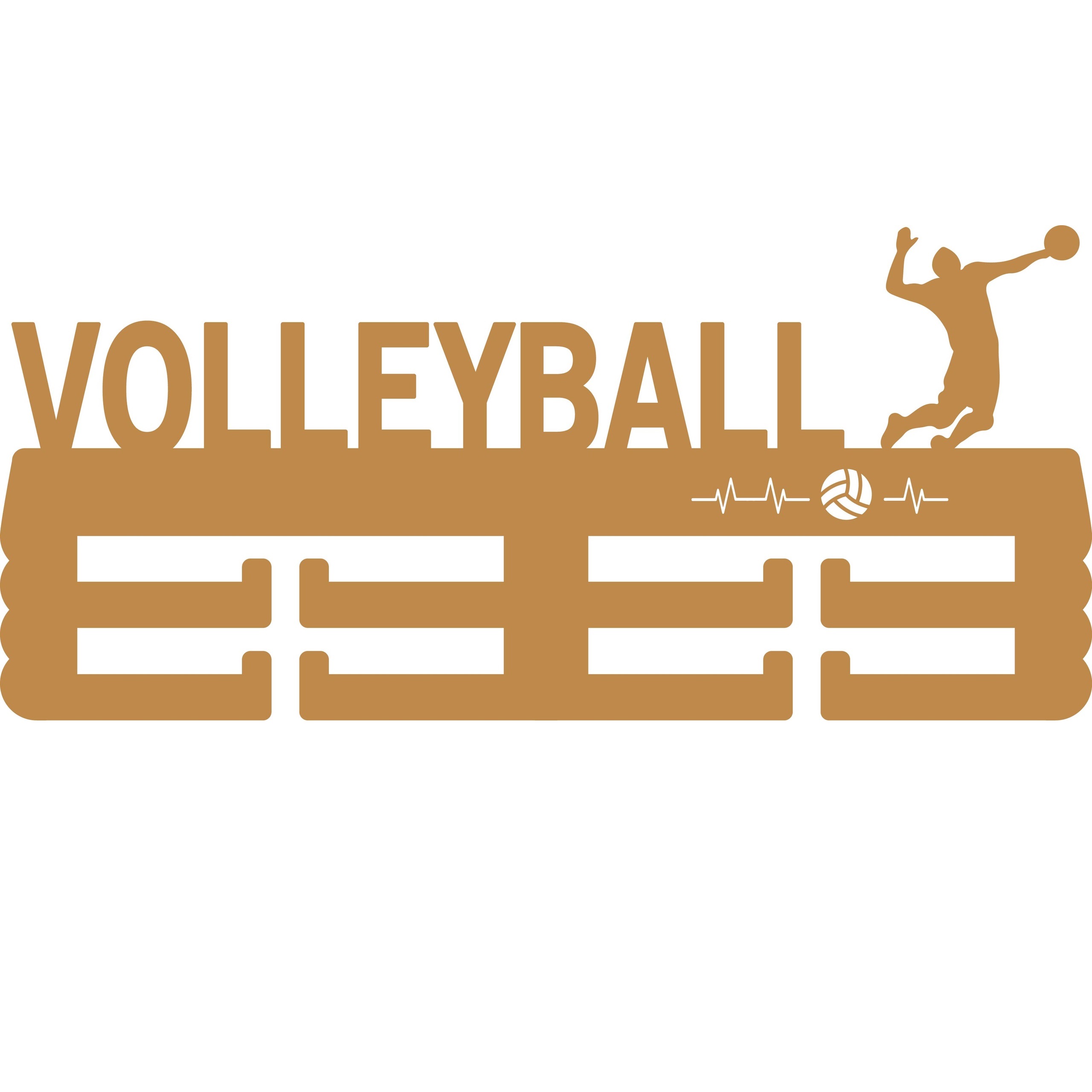 Lasergeschnittener Volleyball-Sportmedaillenständer Medaillenaufhänger