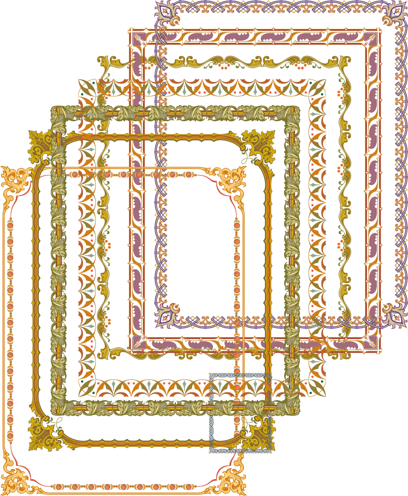 Fancy Frames and Border Set Free Vector