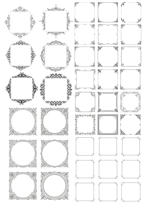 Conjunto de vectores de marco de decoración