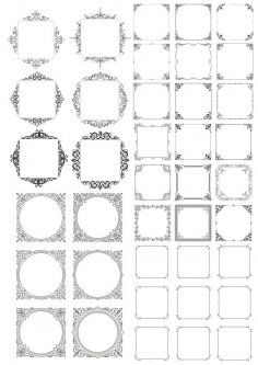 Decor Frame Vectors Set Free Vector