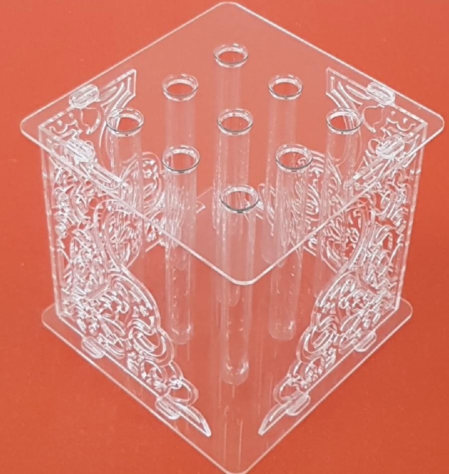 Reagenzgläser aus lasergeschnittenem Glas Blumenständer