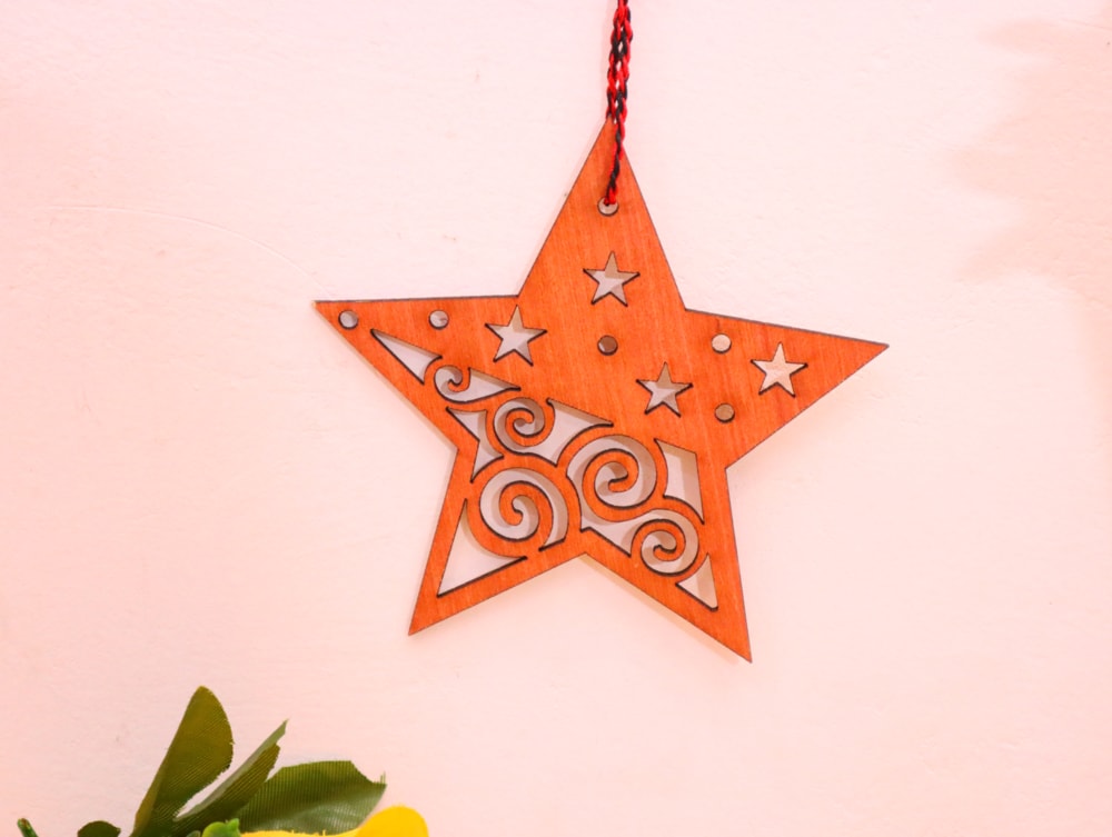 Laser Cut Hanging Star Decor Free Vector