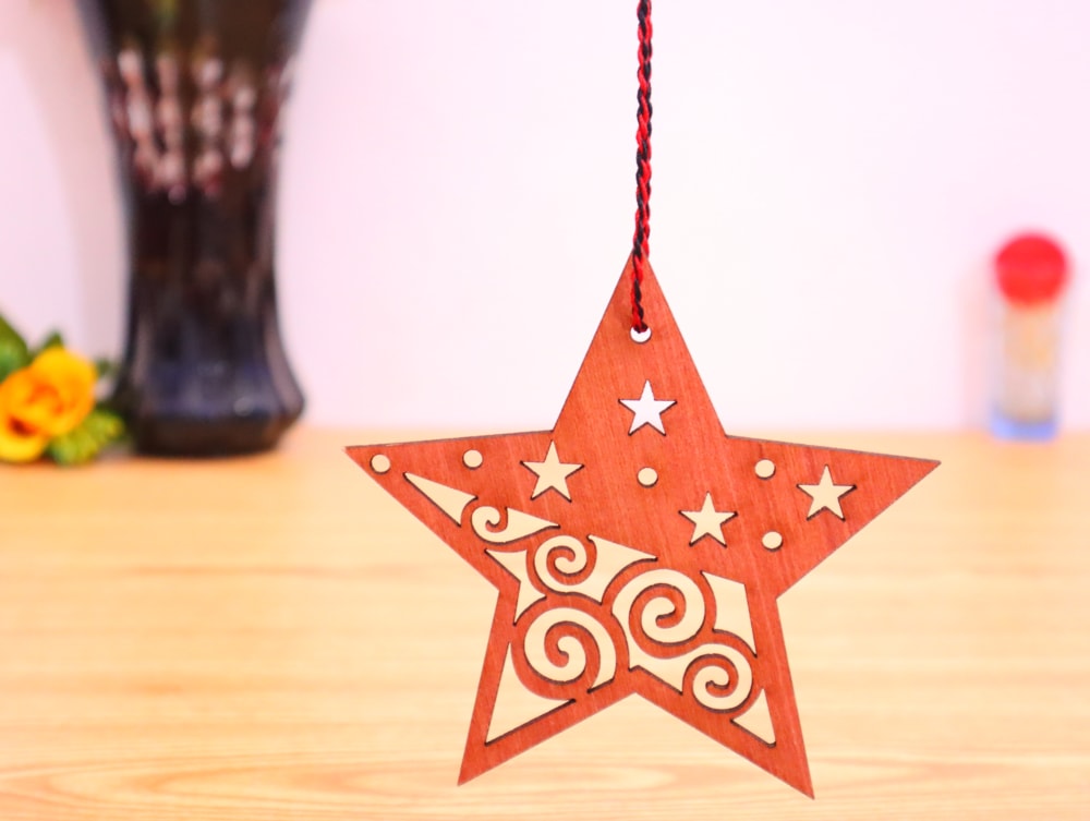 Laser Cut Hanging Star Decor Free Vector