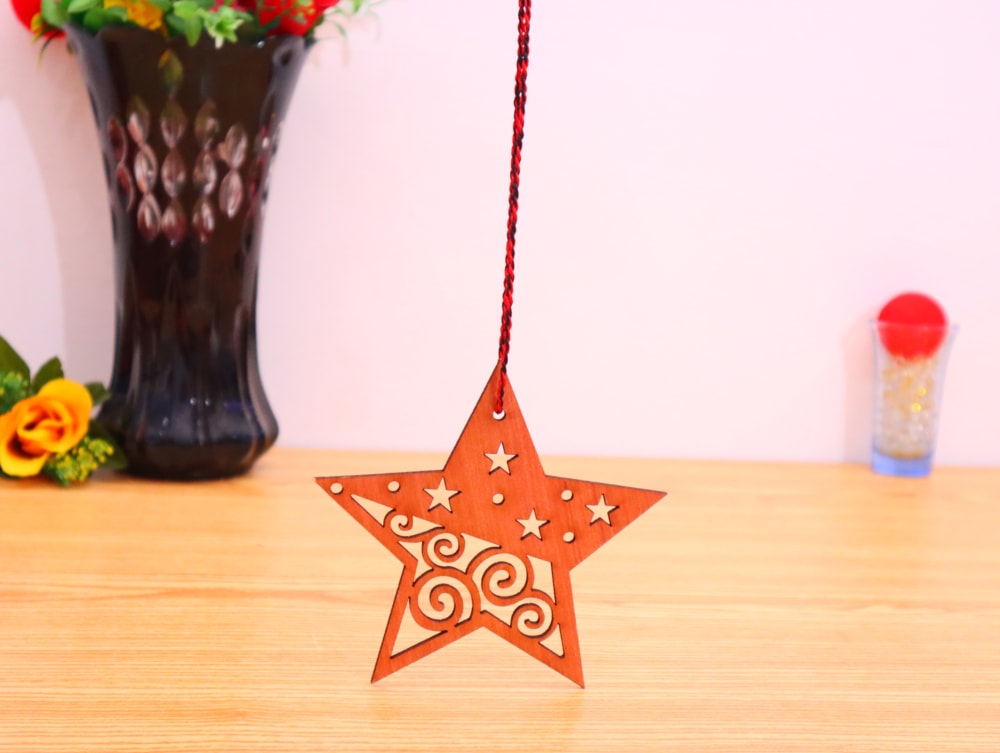 Laser Cut Hanging Star Decor Free Vector