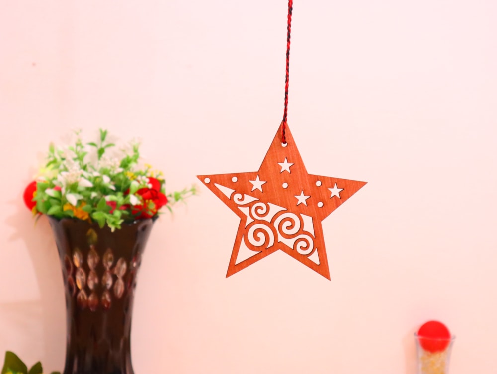 Laser Cut Hanging Star Decor Free Vector