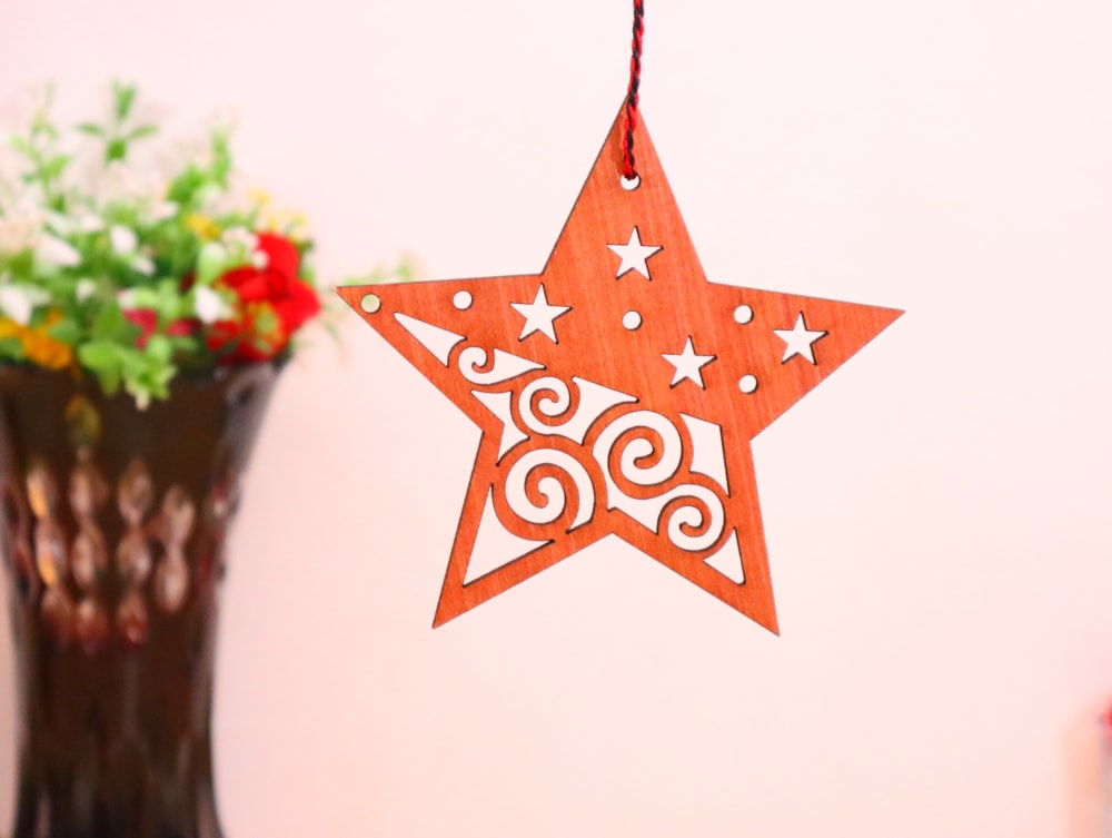 Laser Cut Hanging Star Decor Free Vector