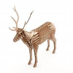 Laser Cut Cardboard Deer Decor 3D Free Vector