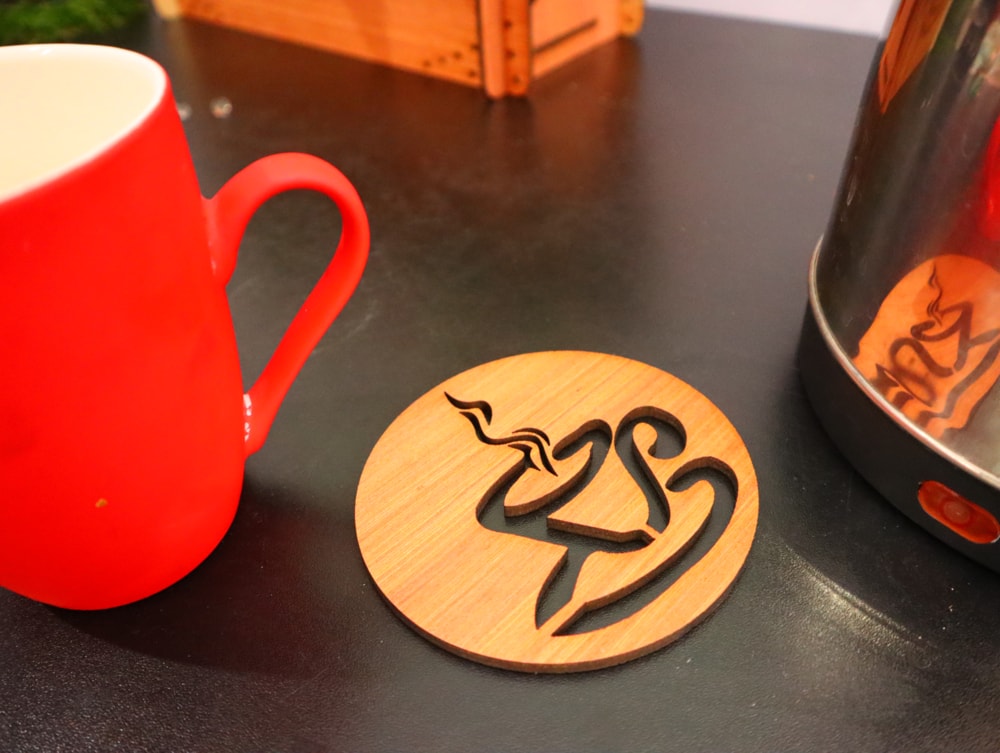 Laser Cut Round Tea Cup Coaster DXF File