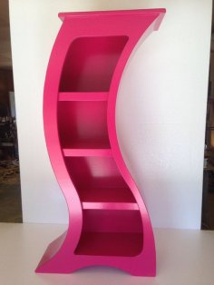 Laser Cut Curved Wooden Bookshelf Template DXF File