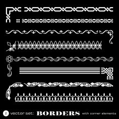 Borders With Corners Set Free Vector