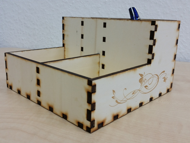 Modelo de corte a laser de caixa organizadora de utensílios de escrita