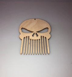 Laser Cut Skull Beard Comb Free Vector