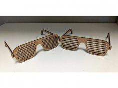 Modelo de óculos de madeira cortado a laser
