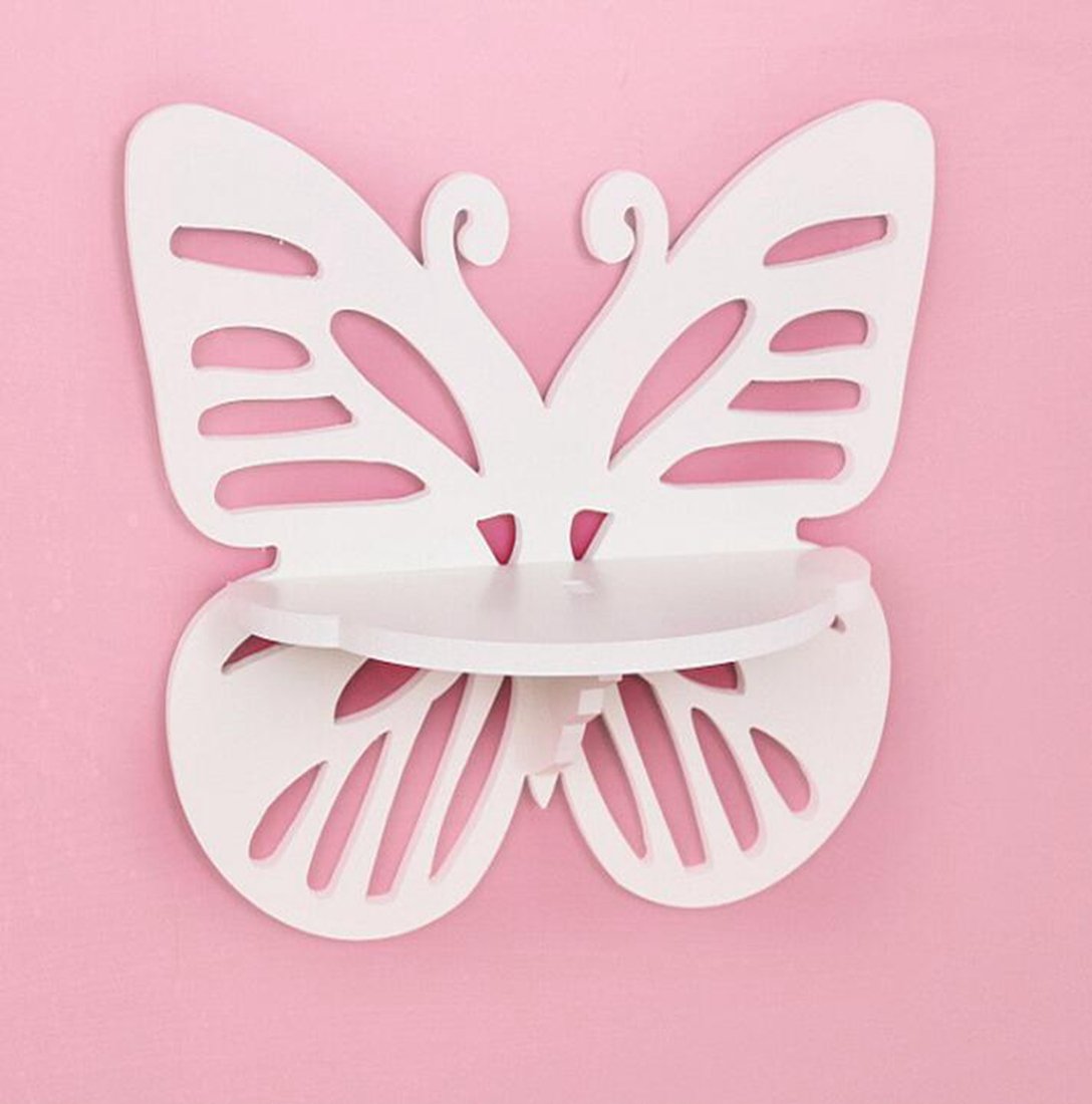 Modello per mensola a forma di farfalla con mensola a parete tagliata al laser