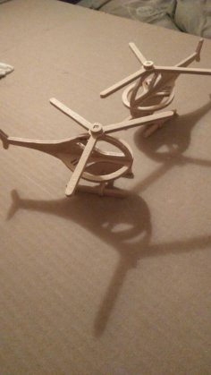 Lazer Kesim Helikopter 3D Model Şablonu