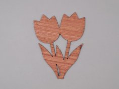 Laser Cut Tulip Flower Shape Unfinished Wood Cutout Free Vector