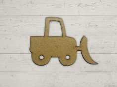 Laser Cut Bulldozer Shape Wood Cutout Free Vector