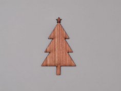 Laser Cut Unfinished Wood Christmas Tree Shape Free Vector