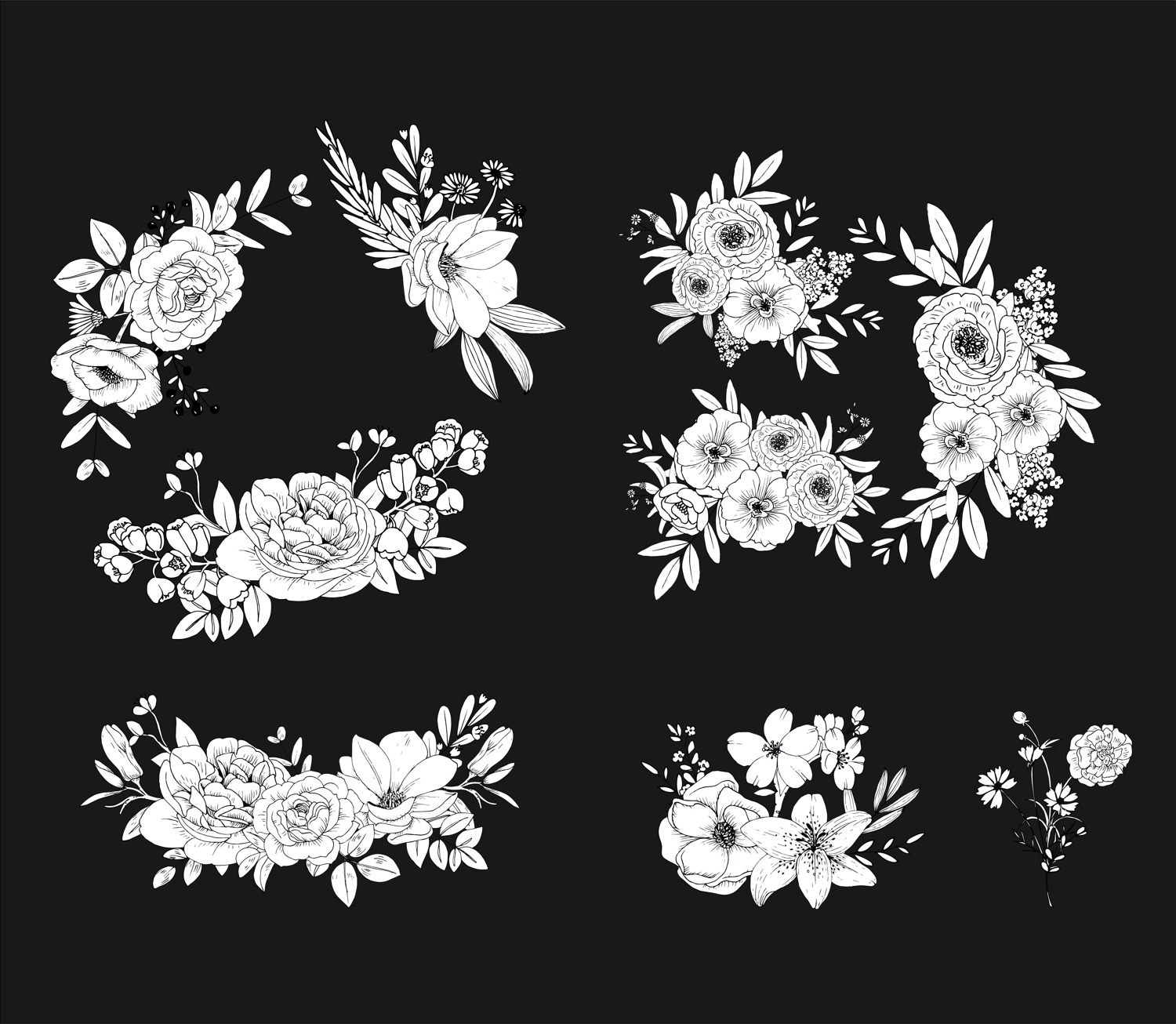 Flores de peonía de grabado láser
