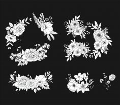 레이저 조각 모란 꽃