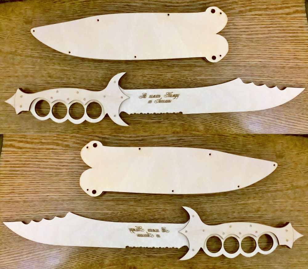 Laserowo wycinany drewniany nóż