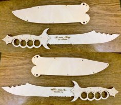 Laser Cut Wooden Knife Free Vector