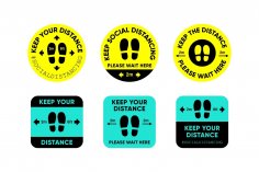 COVID-19 Social Distancing Keep Your Distance Signs DXF File