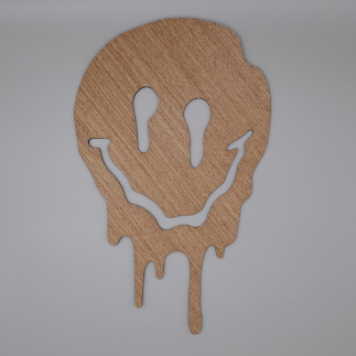 Laser Cut Dripping Smiley Face Free Vector
