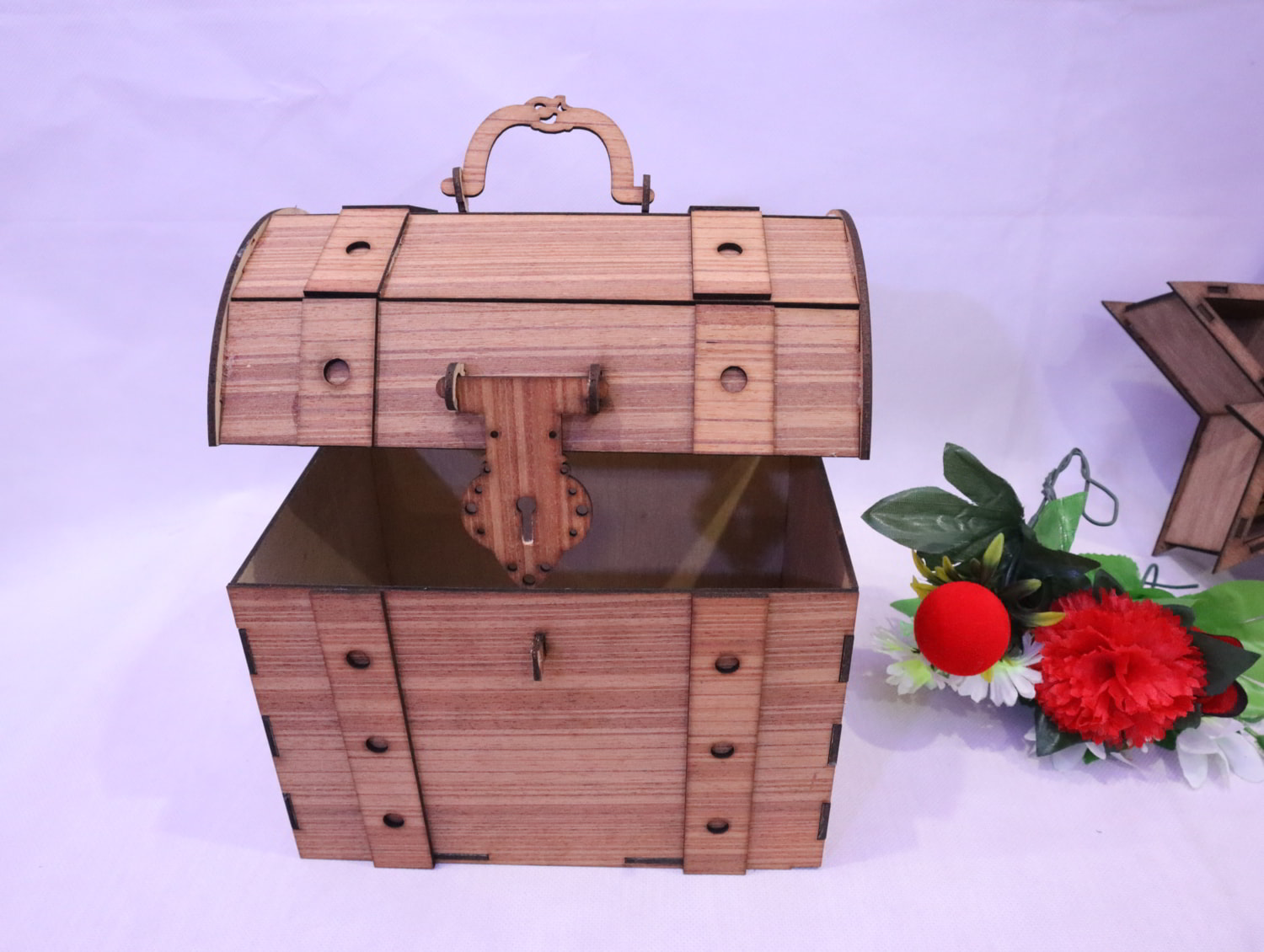 Laser Cut Wooden Treasure Chest 3mm Free Vector