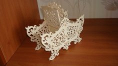 Laser Cut Wooden Decorative Basket With Lid Free Vector