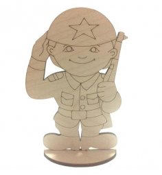 Laser Cut Standing Soldier Table Decoration Free Vector