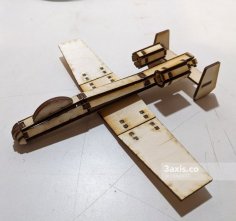 Laser Cut A10 Airplane 3D Puzzle SVG File