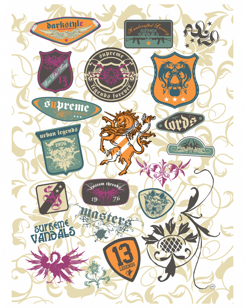 Векторный набор логотипов шаблонов футболок