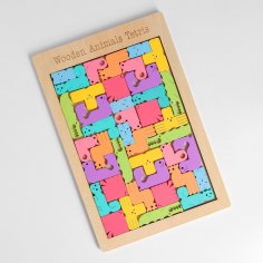 Laser Cut Animal Tetris Puzzle Free Vector