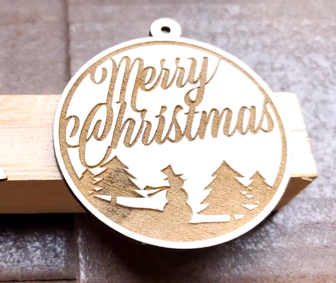 Laser Cut Merry Christmas Ornament Svg File Free Download