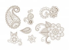 Vectores de diseño de henna mehndi