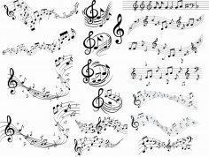 Music Notes Clipart DXF File