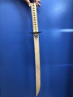 Espada katana cortada con láser