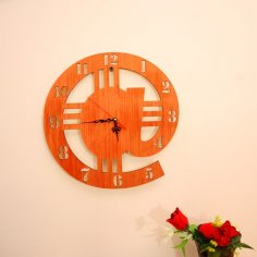 Laser Cut At The Rate Symbol Wall Clock DXF File