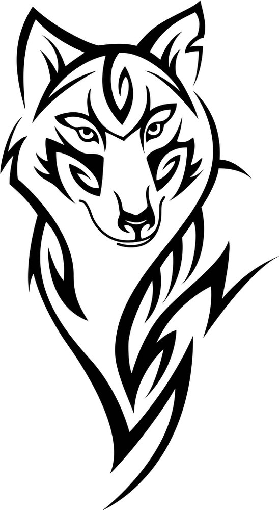 Вектор татуировки головы волка