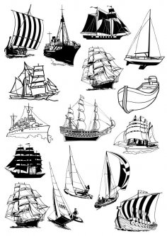 Sail Ships Free Vector