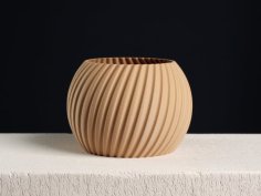 Sphere Planter Striped, Vase Mode, Slimprint 3D Printer Model