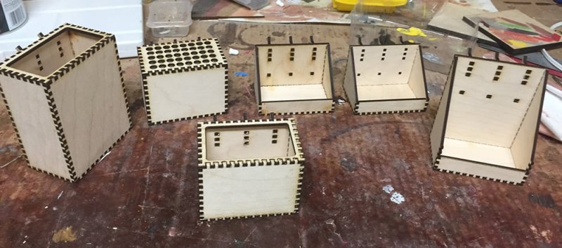 Laser Cut Pegboard Boxes and Bins