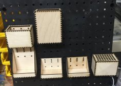 Laser Cut Pegboard Boxes and Bins