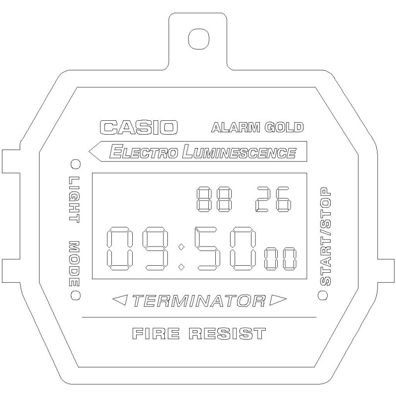 Laser Cut Nerd Casio Watch Necklace Pendant